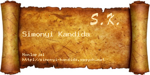 Simonyi Kandida névjegykártya
